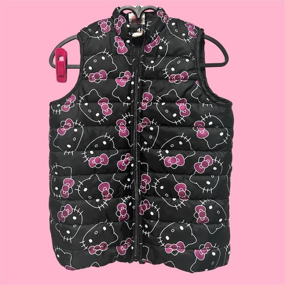 Kids Hello Kitty black and pink Puffer vest - Picture 8 of 8